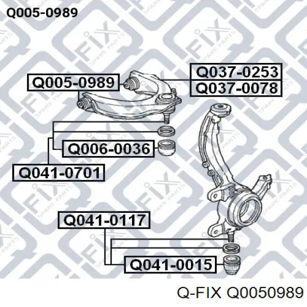 Сайлентблок переднего верхнего рычага Q0050989 Q-fix