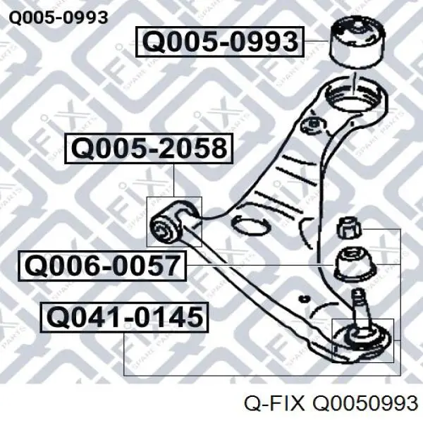 Q0050993 Q-fix bloco silencioso dianteiro do braço oscilante inferior