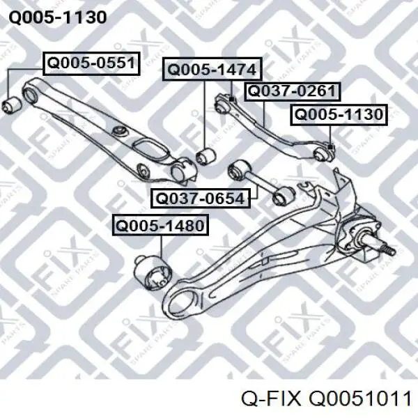 Сайлентблок поперечного рычага заднего наружный Q-fix Q0051011 цена, от 6.81 USD