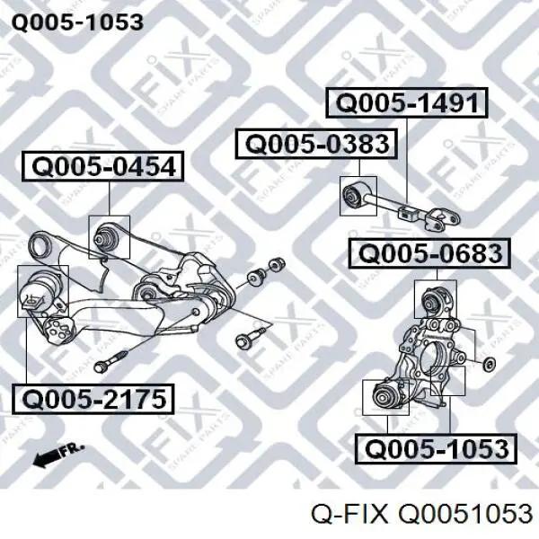 Сайлентблок цапфы задней Q0051053 Q-fix