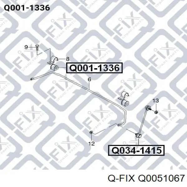 Сайлентблок переднего рычага Q0051067 Q-fix