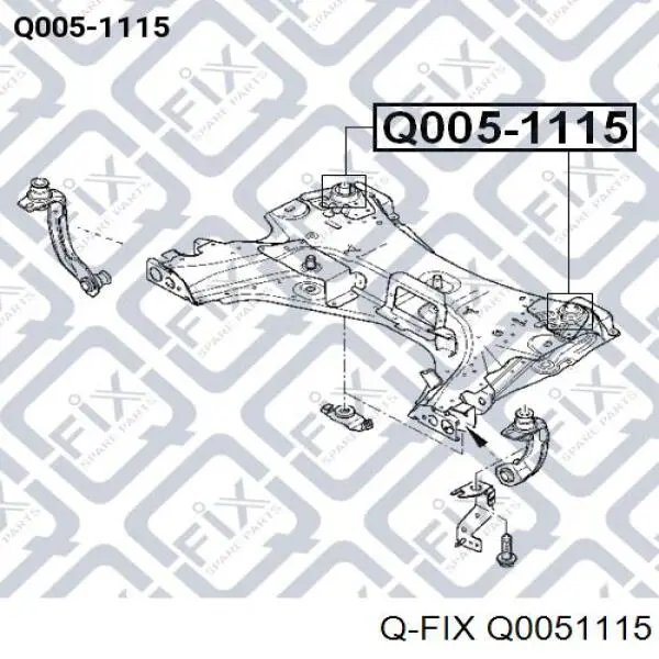 Q0051115 Q-fix bloco silencioso (coxim de viga dianteira (de plataforma veicular))