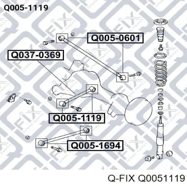 Сайлентблок заднего продольного верхнего рычага Q0051119 Q-fix