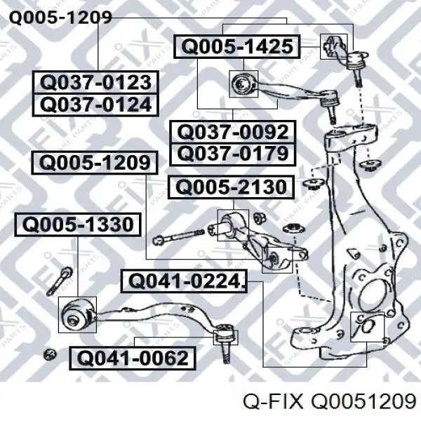 Сайлентблок переднего нижнего рычага Q0051209 Q-fix