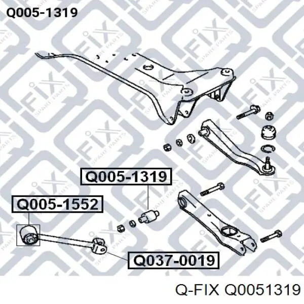 Сайлентблок заднего поперечного рычага внутренний Q0051319 Q-fix