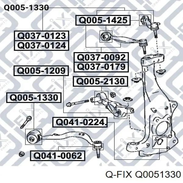 Сайлентблок переднего нижнего рычага Q0051330 Q-fix