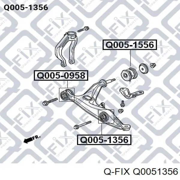 Сайлентблок переднего нижнего рычага Q0051356 Q-fix