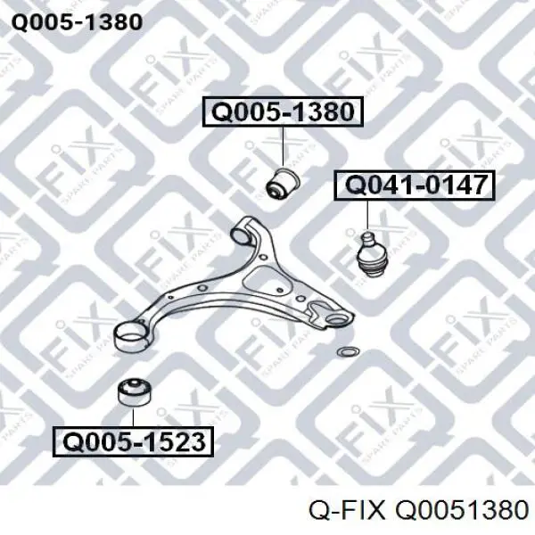 Сайлентблок переднего нижнего рычага Q0051380 Q-fix