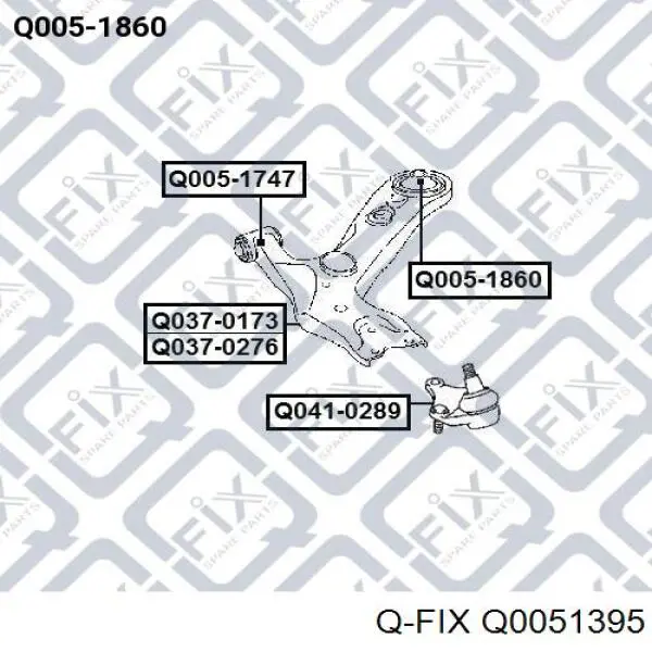 Купить Q0051395 Q-fix Сайлентблок нижний передней подвески