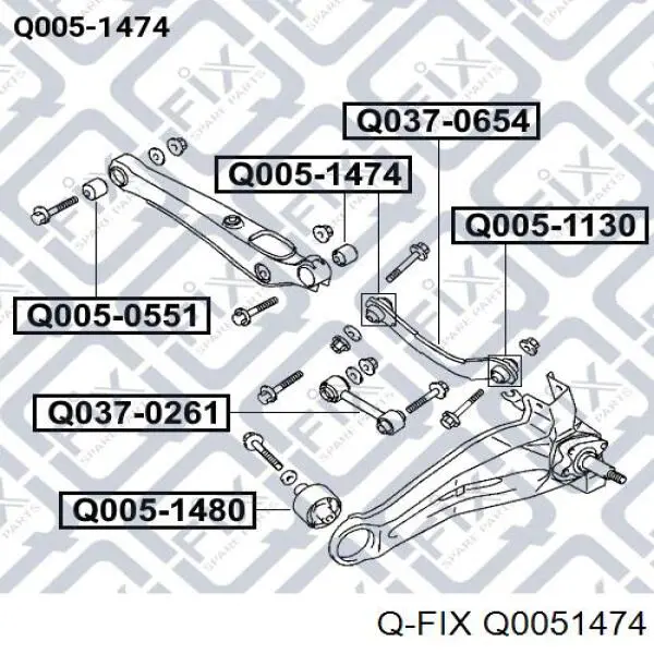 Сайлентблок поперечного рычага заднего наружный Q-fix Q0051474 цена, от 8.43 USD