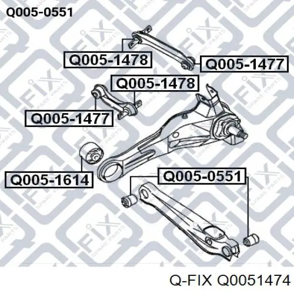 Сайлентблок заднього поперечного важеля, зовнішній Q0051474 Q-fix