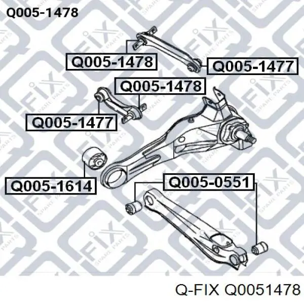 Q0051478 Q-fix bloco silencioso do braço oscilante superior traseiro