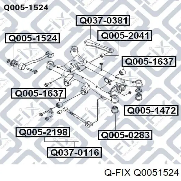 Сайлентблок заднего продольного рычага Q0051524 Q-fix