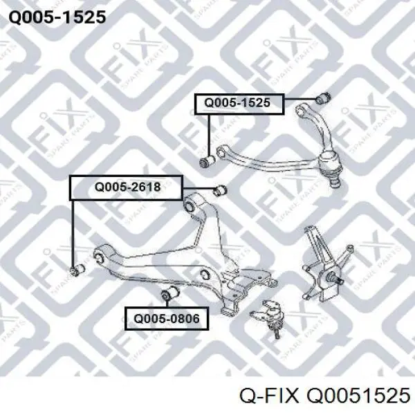 Сайлентблок переднего верхнего рычага Q0051525 Q-fix