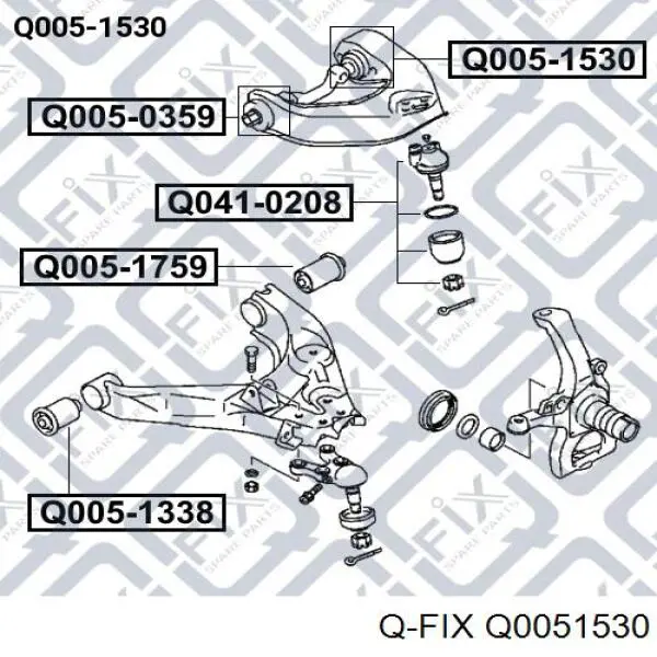 Сайлентблок переднего верхнего рычага Q0051530 Q-fix