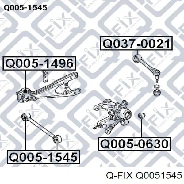Сайлентблок тяги поперечной (задней подвески) Q0051545 Q-fix