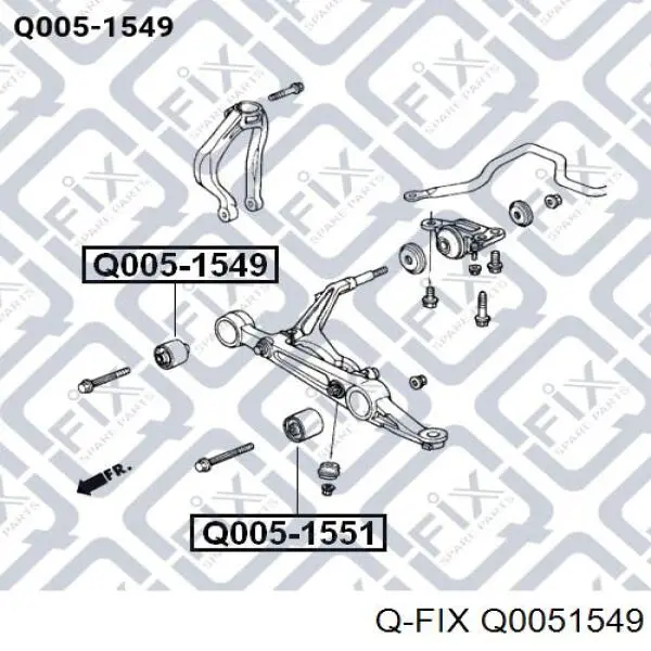 Сайлентблок переднего нижнего рычага Q0051549 Q-fix