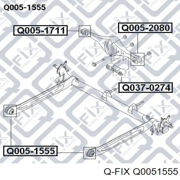 Сайлентблок задней балки Q0051555 Q-fix