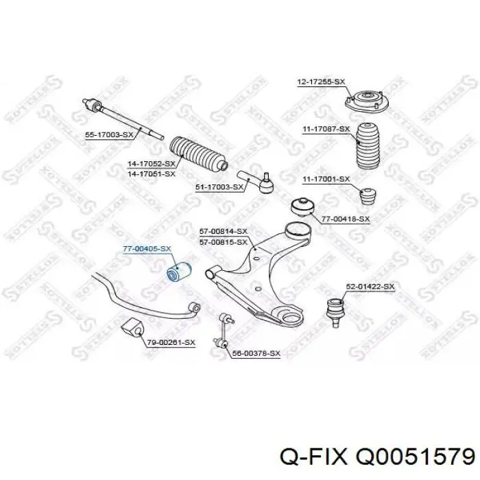 Сайлентблок передней подвески Q-fix Q0051579 цена, от 5.91 USD