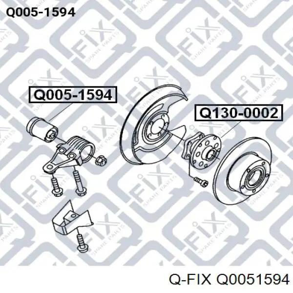 Сайлентблок задней балки (подрамника) Q0051594 Q-fix