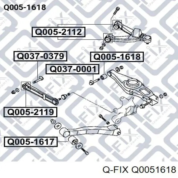 Сайлентблок заднего нижнего рычага Q0051618 Q-fix