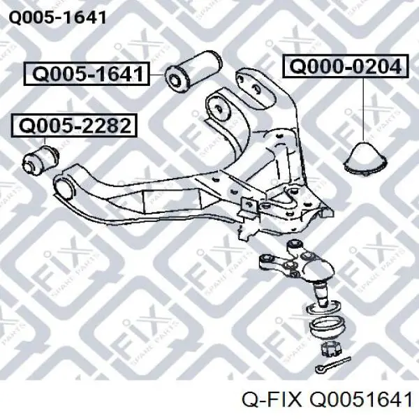 Сайлентблок переднего нижнего рычага Q0051641 Q-fix