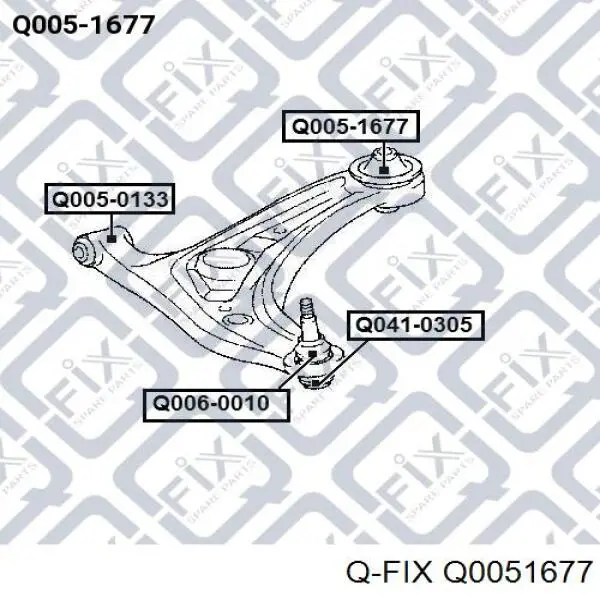 Q0051677 Q-fix bloco silencioso dianteiro do braço oscilante inferior