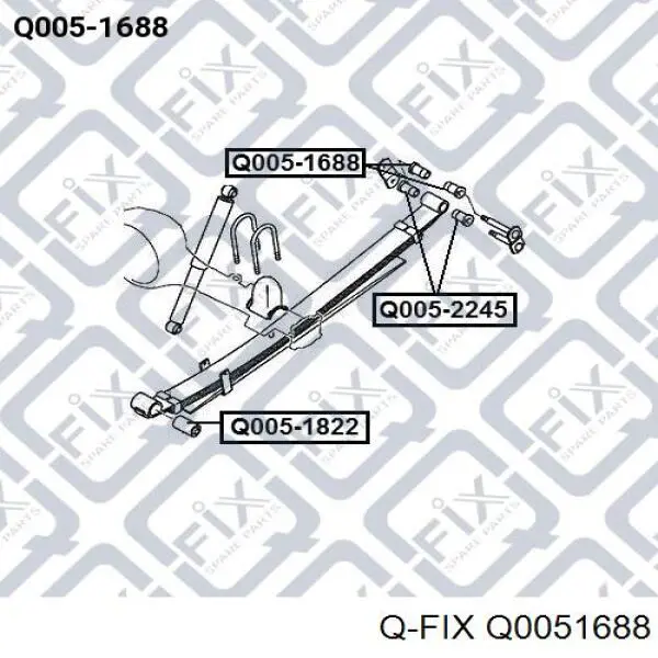 Сайлентблок серьги рессоры Q0051688 Q-fix