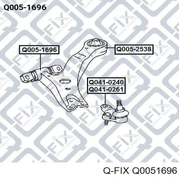 Сайлентблок переднего нижнего рычага Q0051696 Q-fix