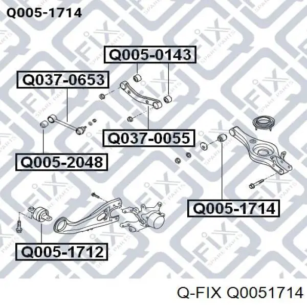 Сайлентблок заднего нижнего рычага Q0051714 Q-fix