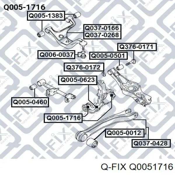 Сайлентблок цапфы задней Q0051716 Q-fix