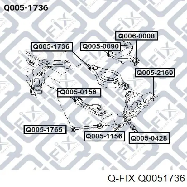 Сайлентблок заднего нижнего рычага Q0051736 Q-fix