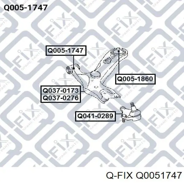 Сайлентблок переднего нижнего рычага Q0051747 Q-fix