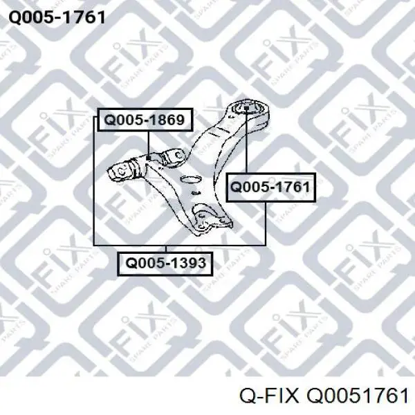 Сайлентблок переднего нижнего рычага Q0051761 Q-fix