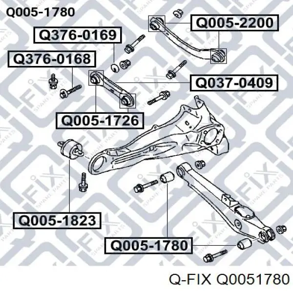 Сайлентблок заднего поперечного рычага внутренний Q0051780 Q-fix