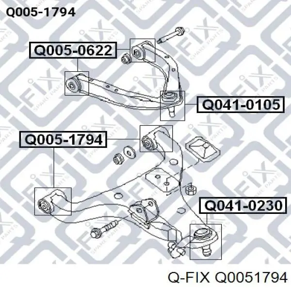 Сайлентблок переднего нижнего рычага Q0051794 Q-fix