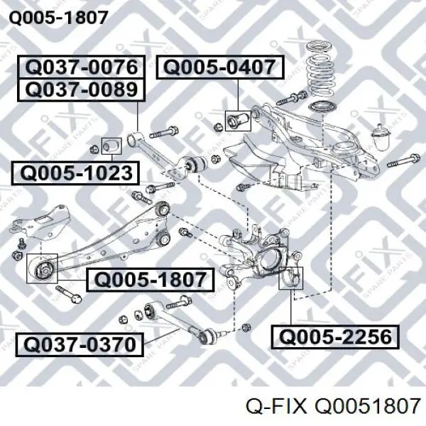 Q0051807 Q-fix bloco silencioso dianteiro de braço oscilante traseiro longitudinal