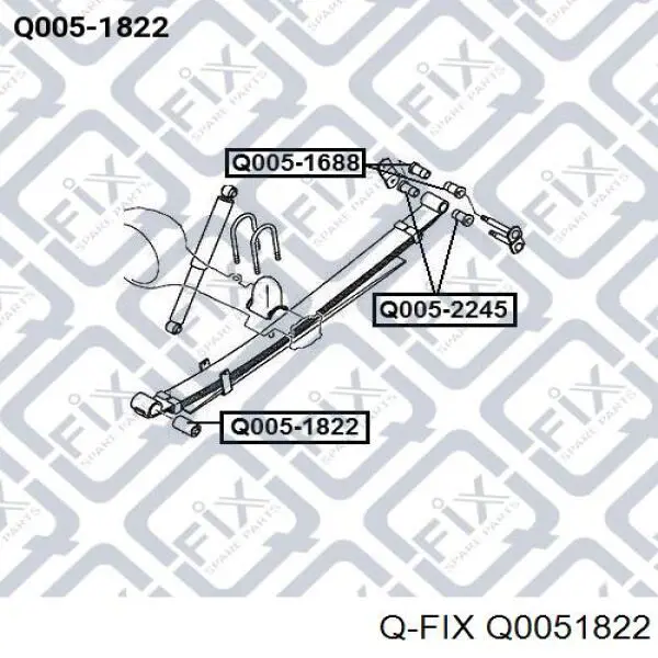 Сайлентблок задней рессоры передний Q0051822 Q-fix