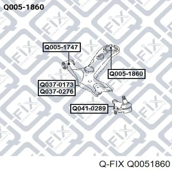 Сайлентблок переднего нижнего рычага Q0051860 Q-fix