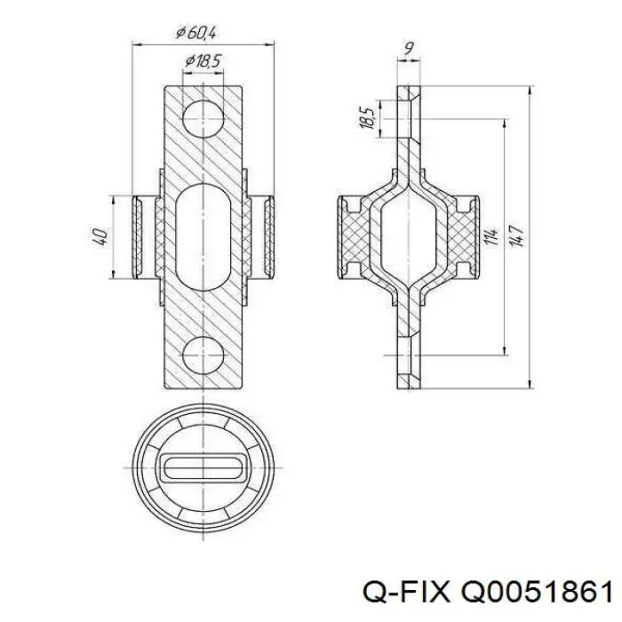 Сайлентблок заднего продольного рычага, передний Q-fix Q0051861 цена, от 12.48 USD