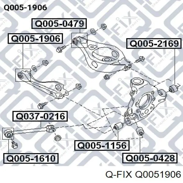 Q0051906 Q-fix bloco silencioso interno traseiro de braço oscilante transversal