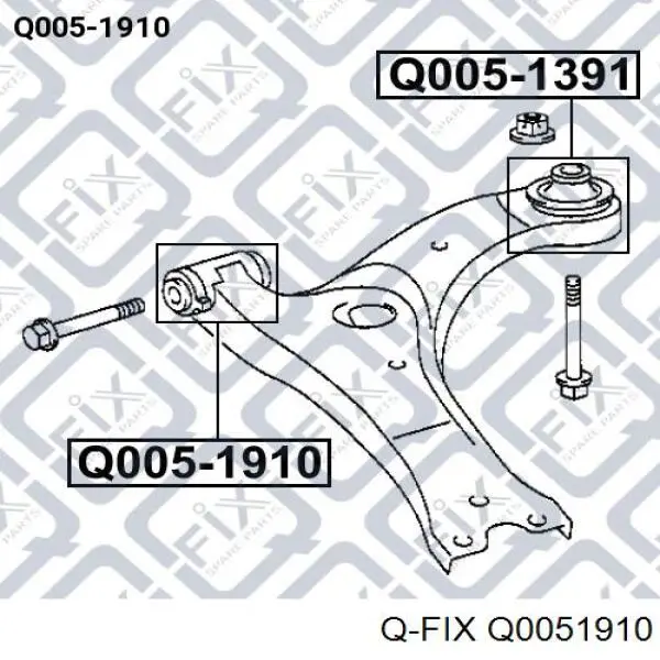 Сайлентблок переднего нижнего рычага Q0051910 Q-fix