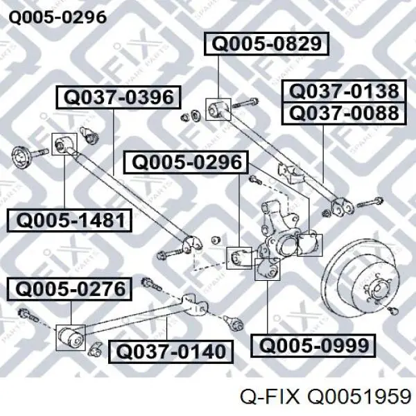 Silentblock de mangueta trasera Q0051959 Q-fix