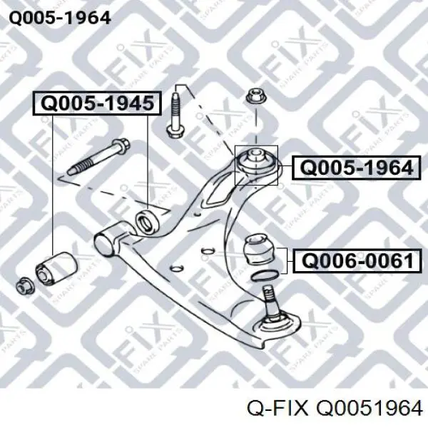 Q0051964 Q-fix bloco silencioso dianteiro do braço oscilante inferior