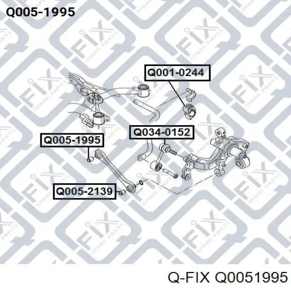 Сайлентблок заднего поперечного рычага внутренний Q0051995 Q-fix