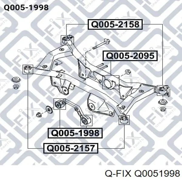 Q0051998 Q-fix сайлентблок траверсы крепления заднего редуктора передний