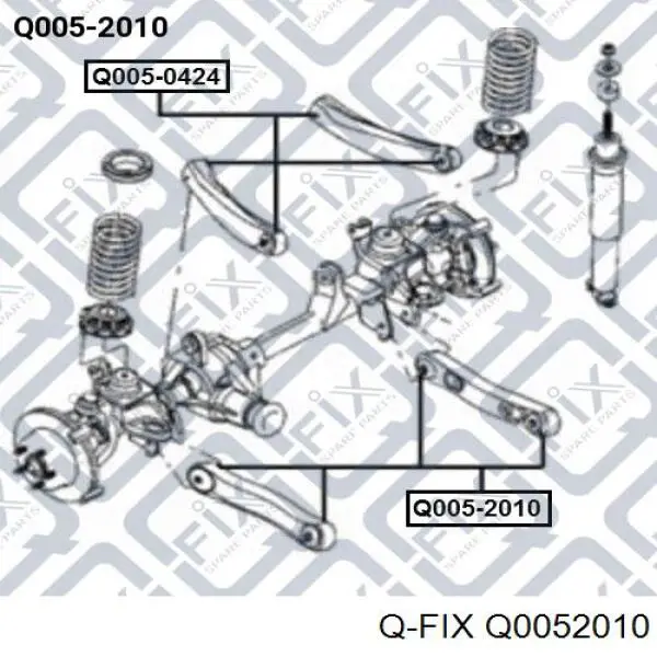 Сайлентблок заднего продольного рычага передний Q0052010 Q-fix