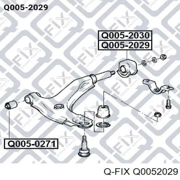 Сайлентблок переднего нижнего рычага Q0052029 Q-fix