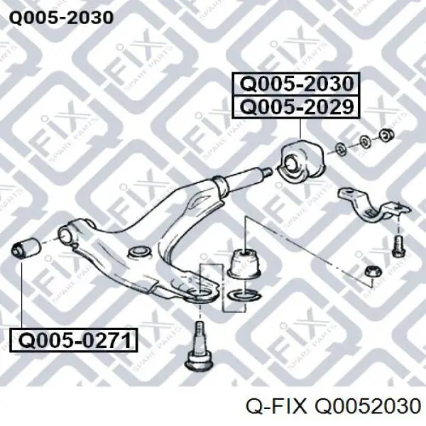 Сайлентблок переднего нижнего рычага Q0052030 Q-fix