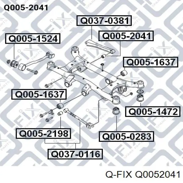 Сайлентблок заднего поперечного рычага Q0052041 Q-fix